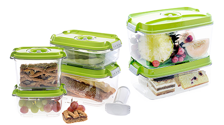 set vakuumskih posod status zeleni pokrov