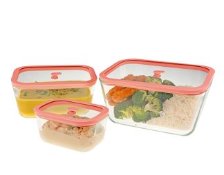 viva set staklenih vakuumskih posuda za hranu